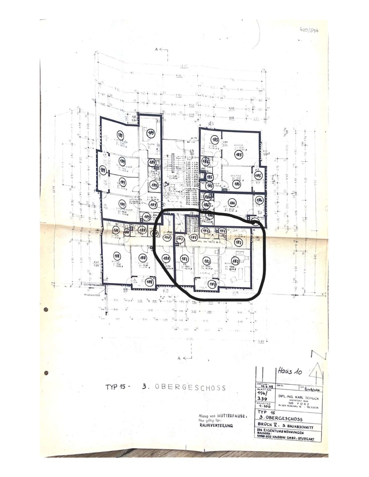 388 - Grundriss Haus 10 3. OG